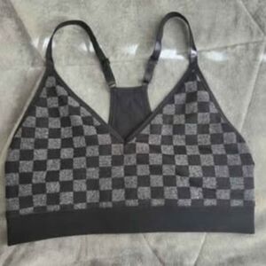 Victoria PINK Sports bra size XL Checkered Black and Gray Women's Bralette